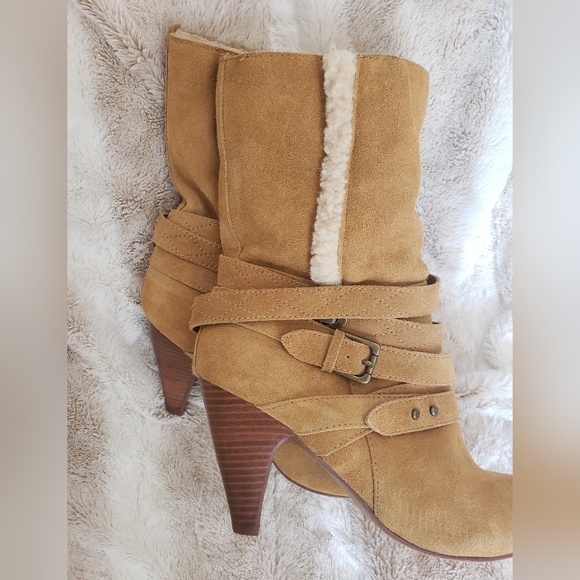 Nine West Sherpa Lined Cruzal1 Suede Boot 7M - Picture 4 of 9